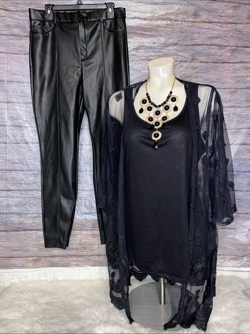 ZARA Black Faux-Leather Pants